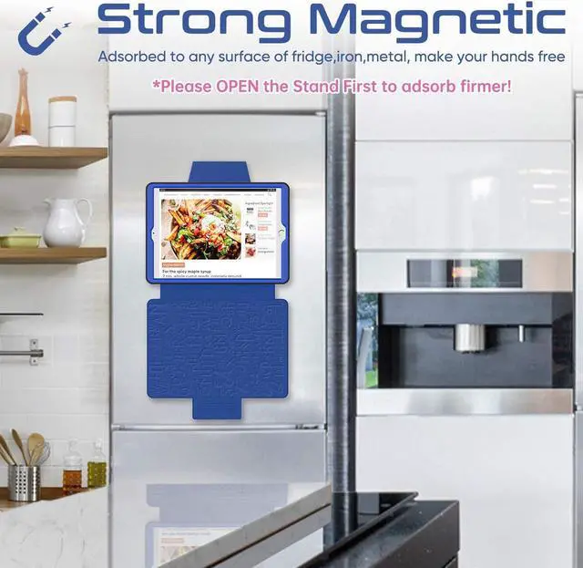 Alt view image 3 of 5 - SEYMAC stock Case for iPad 9th/8th/7th Generation 10.2'', Strong Magnetic Auto Sleep Shockproof Case with Absorbing Multi-Angles Stand, Pen Holder, Card Slot (Blue)