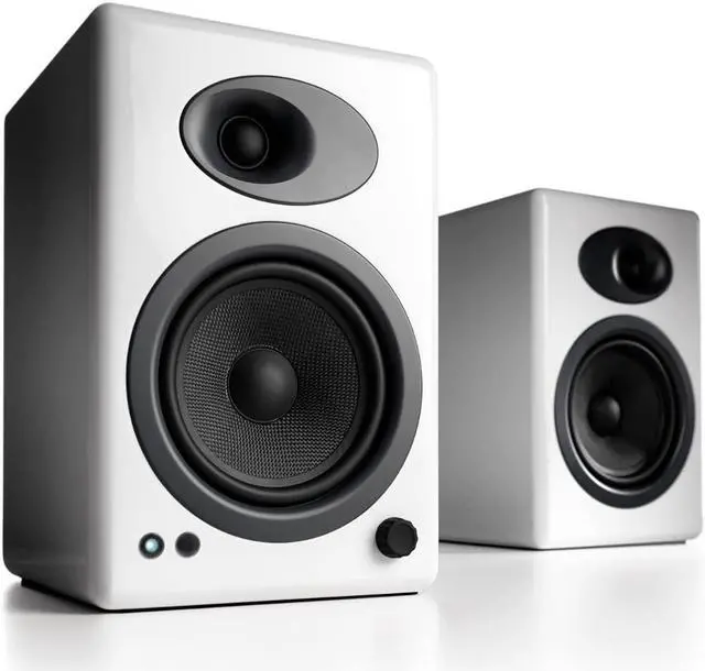 Main image of Audioengine A5+ 150W Powered Home Music Speaker System for Studios, Home Theaters, Bookshelves, Gamers - for Music, Movies and Gaming (White, Pair)