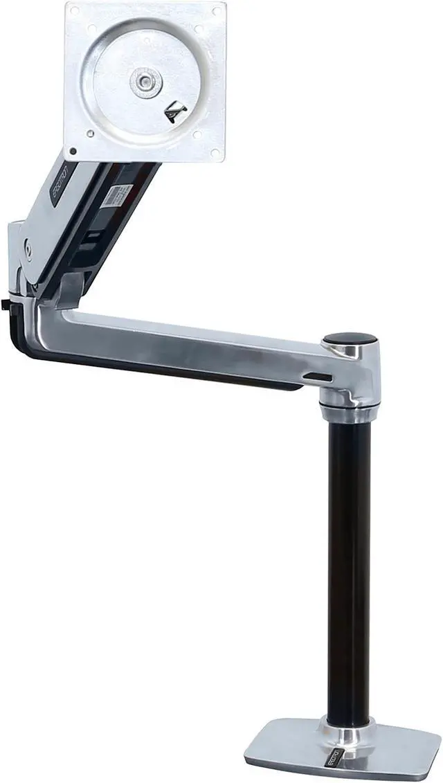 Alt view image 3 of 5 - Ergotron  LX HD Sit-Stand Single Monitor Arm, VESA Desk Mount  for Monitors Up to 49 Inches, 14 to 30 lbs  Polished Aluminum