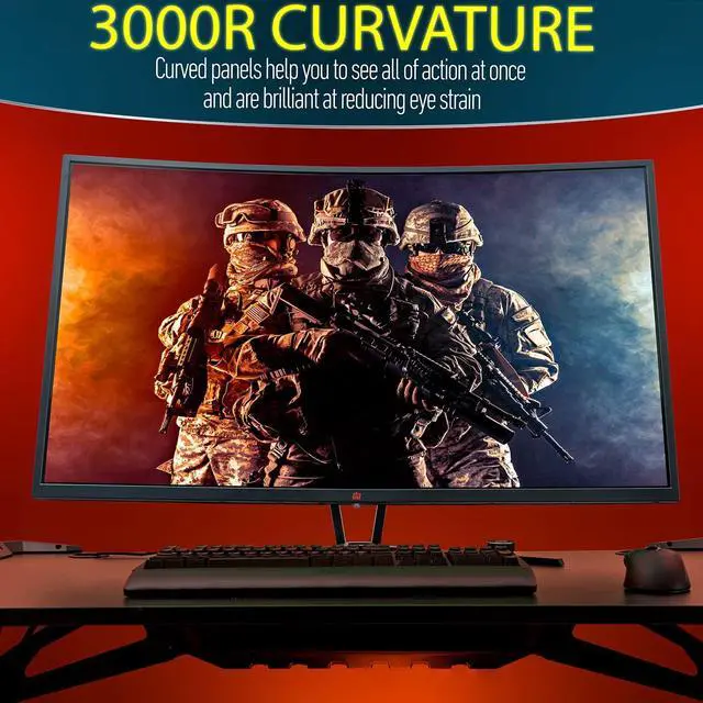 Alt view image 4 of 5 - Deco Gear 39" Curved Widescreen Gaming Monitor, 2560x1440, 1ms MPRT, 165 Hz, 16:9, HDR400, 4000:1