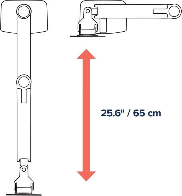 Alt view image 5 of 5 - Ergotron  LX Vertical Stacking Dual Monitor Arm, VESA Desk Mount  for 2 Monitors Up to 24 Inches, 7 to 20 lbs Each  White