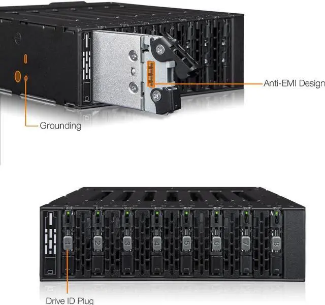 Alt view image 3 of 5 - ICY DOCK 8 Bay M.2 NVMe SSD PCIe 4.0 Mobile Rack Enclosure for External 5.25" Drive Bay (8 x OCuLink SFF-8612) | ToughArmor MB873MP-B V2