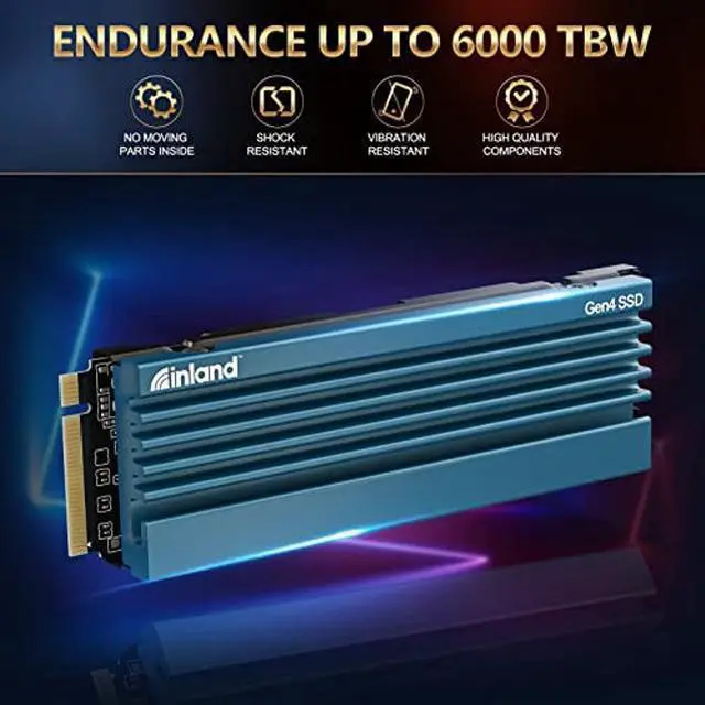 Alt view image 5 of 5 - INLAND 8TB Gaming Performance Plus NVMe Internal Gaming SSD Solid State Drive with Heatsink - Gen4 PCIe, M.2 2280, DRAM Cache, 176-Layer TLC 3D NAND Flash, Up to 7000MB/s