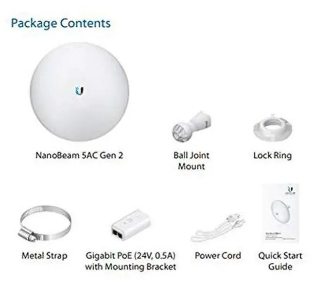 Alt view image 4 of 5 - NanoBeam AC NBE-5AC-Gen2-US 4 Units 5GHz High-Performance airMAX ac Bridge CPE with Dedicated Management Radio
