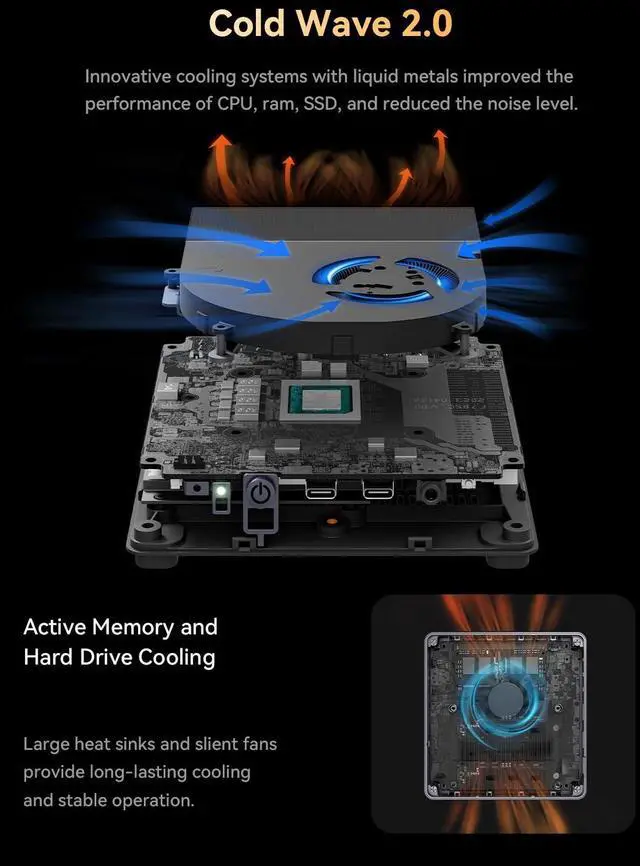 Alt view image 3 of 5 - MINISFORUM Venus UM790 Pro Mini PC AMD Ryzen 9 7940HS up to 5.2 GHz 32 GB DDR5 1 TB SSD Radeon 780M Graphics, 4X USB3.2, 2X USB4, 2X HDMI 2.1, 2X PCIe4.0, BT5.3, RJ45 2.5G