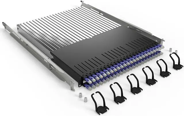 Main image of PATCHBOX® Plus+ Cat.6a - 24-Port Patch Panel with Retractable Cable Management System for 19 Racks, Includes Flat 10GB Cables and Cassettes, Easy Network and Server Setups (UTP, Violet, 1.8m / 30RU)