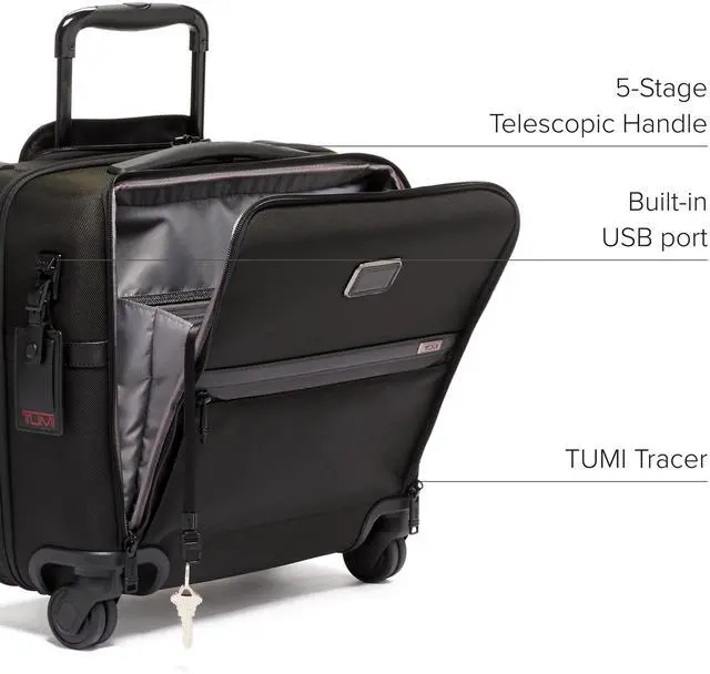 Alt view image 4 of 5 - TUMI - Alpha Compact 4 Wheeled Brief - Laptop Bag for Commuting & Travel - Rolling Briefcase & Computer Bag - Use as Carry On