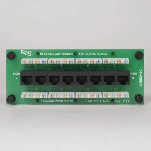 Alt view image 2 of 5 - ICC CAT5e Data Module, 8 Ports, UL Listed & PoE++ Rated, High-Performance Network Interface for Ethernet Devices, Fits 14", 21", and 28" Structured Wiring Enclosures for Home Networks