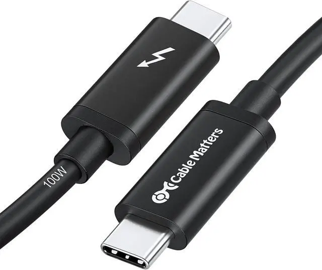 Main image of Cable Matters [Intel Certified] 20Gbps Thunderbolt 3 Cable - 6.6ft, USB-C Thunderbolt Cable, Supports 100W Charging, 8K Video, and Data Transfer, Black
