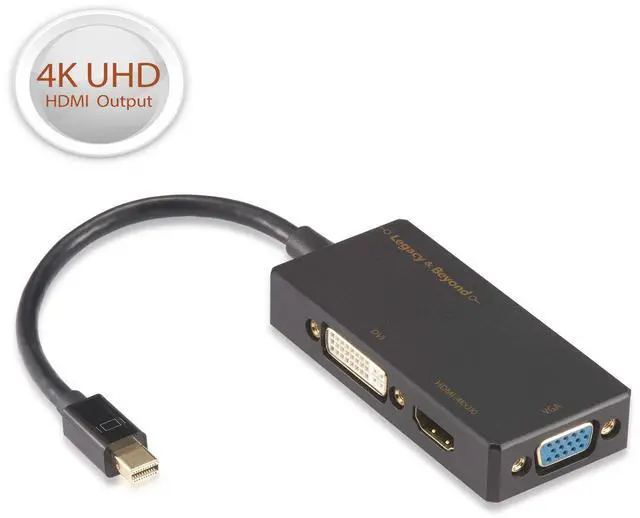 Alt view image 2 of 5 - SIIG Mini DisplayPort to VGA/DVI-D/HDMI 4K 3 in 1 Adapter Converter Thunderbolt 2 Compatible Up to 4Kx2K For MacBook iMac Surface and other Mini DP enabled Devices (LB-CD0014-S1)