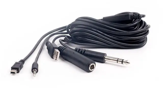 Alt view image 3 of 5 - V2 18FT ATC Radio Audio Recording Cable with Dual Output for Gopro Phone Audio Recorder Extra Long 5meter Airplane Cockpit Intercom with USB Power HERO3 HERO3+ / HERO4, Needs Adapter For Newer Models