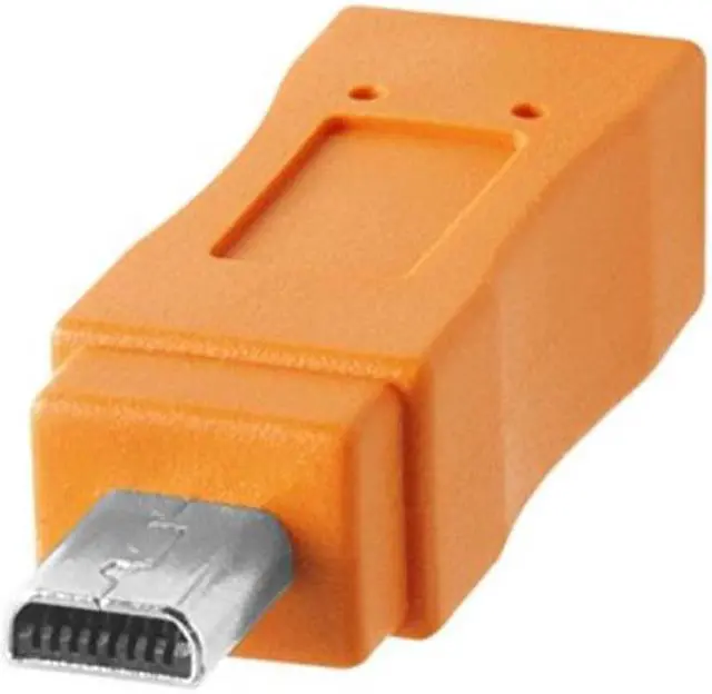Alt view image 3 of 4 - Tether Tools TetherPro USB-C to USB 2.0 Mini-B 8-Pin Cable | for Fast Transfer and Connection Between Camera and Computer | High Visibility Orange | 15 Feet (4.6 m