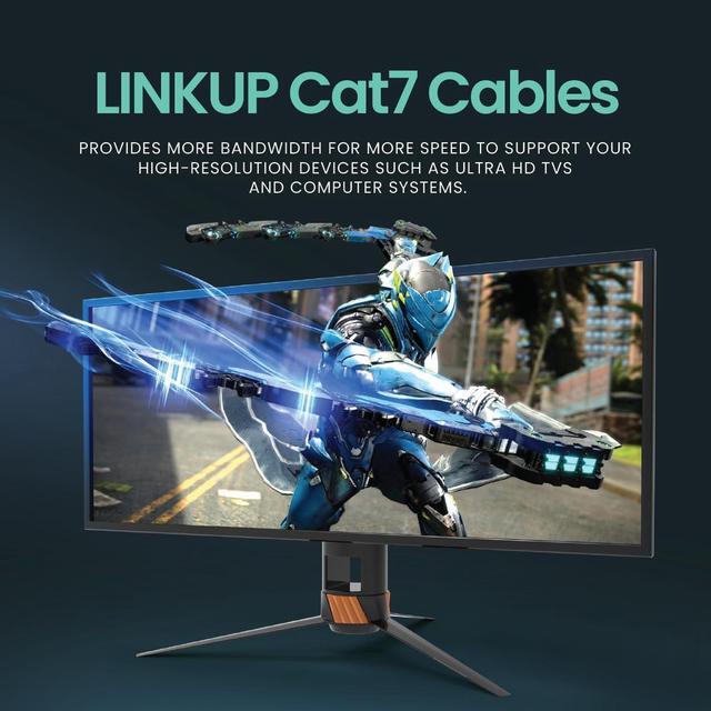 Alt view image 5 of 5 - LINKUP - [Tested with Versiv CableAnalyzer] Cat7 Ethernet Cable -2 FT (12 Pack) 10G Double Shielded RJ45 S/FTP | Network Internet LAN Switch Router Game | High-Speed | 26AWG White