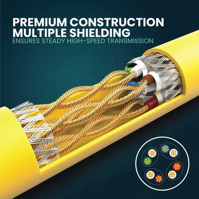 Alt view image 2 of 5 - LINKUP Cat 8 Ethernet Cable | Long Internet Cord | High Speed LAN Connection | RJ45 connectors | Use with Cat 5/ Cat 6/ Cat 7 | Optimal for Gaming