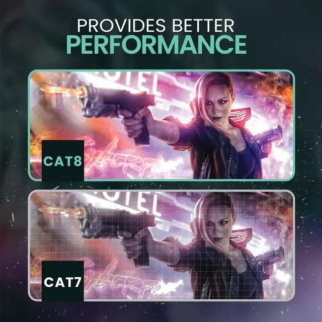 Alt view image 4 of 5 - LINKUP Cat 8 Ethernet Cable | Long Internet Cord | High Speed LAN Connection | RJ45 connectors | Use with Cat 5/ Cat 6/ Cat 7 | Optimal for Gaming