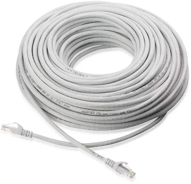 Alt view image 2 of 5 - Cable Matters 1-Pack Snagless Long Cat6 Ethernet Cable (Cat6 Cable, Cat 6 Cable) in White 100 ft & 200-Pack Nail-in Cable Clips Cord Organizer