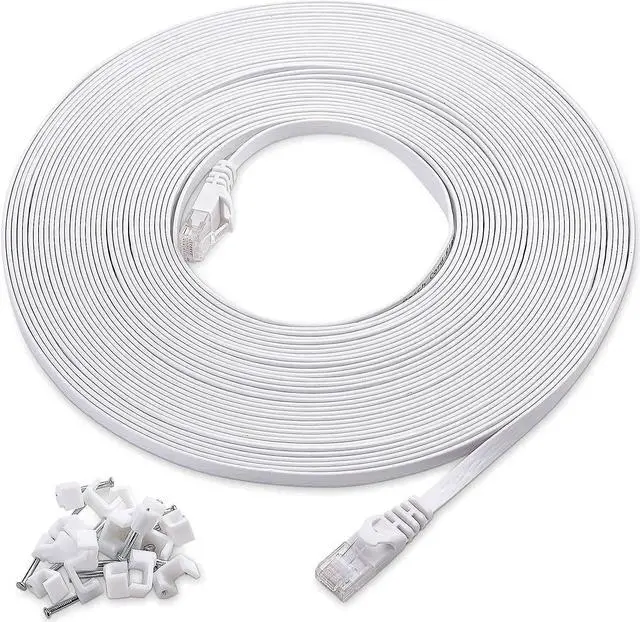 Alt view image 5 of 5 - Cable Matters 5-Pack 7-Foot Snagless Short Cat6 Ethernet Cable (Cat6 Cable, Cat 6 Cable) in Blue & 1-Pack 50-Foot Cat6 Flat Ethernet Cable in White