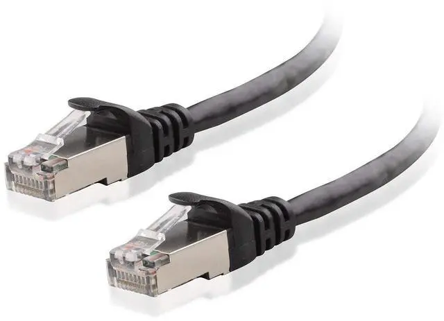 Alt view image 2 of 5 - Cable Matters Snagless Long Cat6A (SSTP, SFTP) Shielded Ethernet Cable in Black 50 ft & Cat6 Flat Ethernet Cable in White