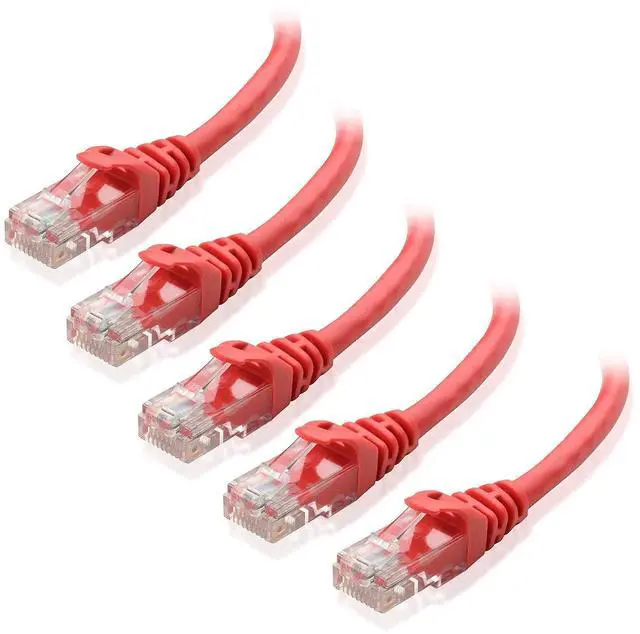 Alt view image 2 of 5 - Cable Matters 5-Pack 3-Foot Cat6 Snagless Ethernet Patch Cable in Red & 5-Foot Cat6A (SSTP, SFTP) Shielded Ethernet Cable in Black