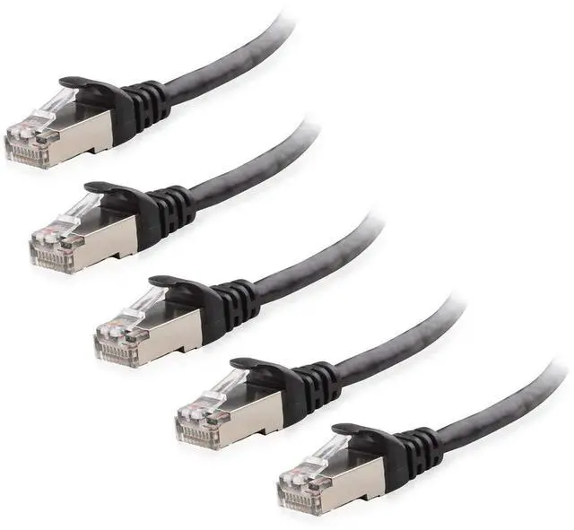 Alt view image 5 of 5 - Cable Matters 5-Pack 3-Foot Cat6 Snagless Ethernet Patch Cable in Red & 5-Foot Cat6A (SSTP, SFTP) Shielded Ethernet Cable in Black