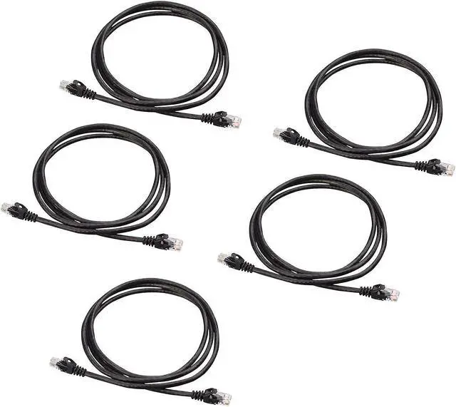 Alt view image 5 of 5 - Cable Matters 5-Pack 5-Foot Snagless Short Cat6 Ethernet Cable (Cat6 Cable, Cat 6 Cable) in Black & 10-Foot Snagless Cat 6a, Cat6a (SSTP, SFTP) Shielded Ethernet Cable