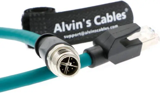 Main image of Alvin's Cables M12 8 Pin Male to RJ45 Shielded Ethernet Cable M12 X Coded 8 Position Cat6a Cable for Cognex Industrial Camera 3.2ft/1M