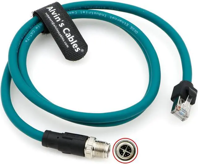 Alt view image 2 of 5 - Alvin's Cables M12 8 Pin Male to RJ45 Shielded Ethernet Cable M12 X Coded 8 Position Cat6a Cable for Cognex Industrial Camera 3.2ft/1M