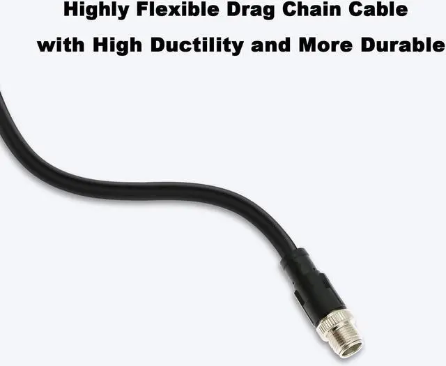 Alt view image 5 of 5 - Alvin's Cables M12 8 Pin Male to RJ45 Shielded Ethernet Cable X Coded 8 Position Cat6a Cable for Cognex Industrial Camera 9.84ft/3M