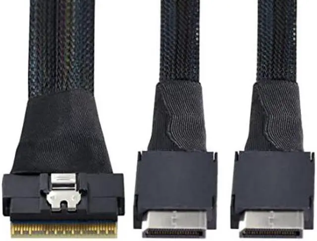 Main image of chenyang SFF-8654 8i 74Pin to Dual Oculink SFF-8611 PCI-E Ultraport Slimline SAS Slim 4.0 Cable 50cm PCI-Express