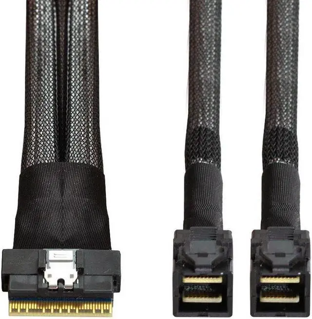 Main image of chenyang SFF-8654 8i 74Pin PCI-E Ultraport Slimline SAS Slim 4.0 to Dual SFF-8643 4i Mini SAS HD Cable PCI-Express