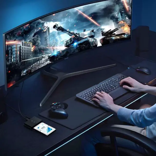 Alt view image 5 of 5 - FIDECO USB 3.0 to SATA or IDE Adapter, Hard Drive Adapter Cable Universal for 2.5/3.5 inch SATA HDD/SSD & IDE HDD with 12V Power Adapter