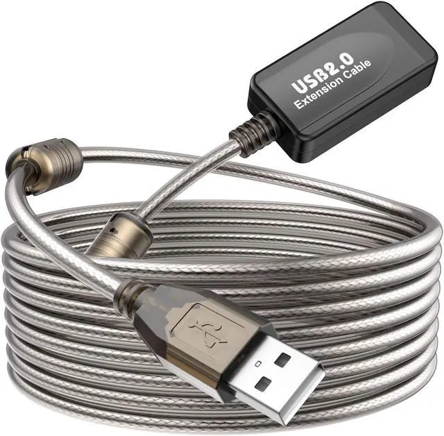 Main image of Halsouy USB 2.0 Extension Cable, Type A-Male to A-Female Active Repeater Extender Cord Compatible with Game Consoles, Printer, Camera (100ft)