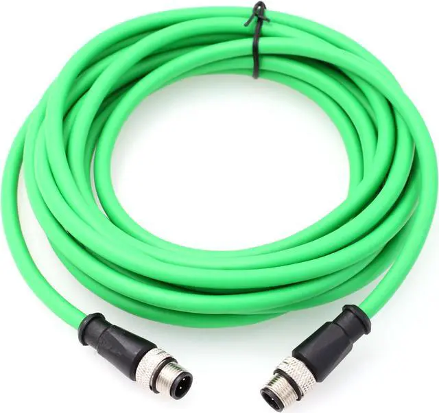 Main image of HangTon Ethernet Camera M12 4 Pin D Code Male to M12 4 Pin D Code Male Cable for Industrial Application Network CAT5e Shielded Flexible 1m