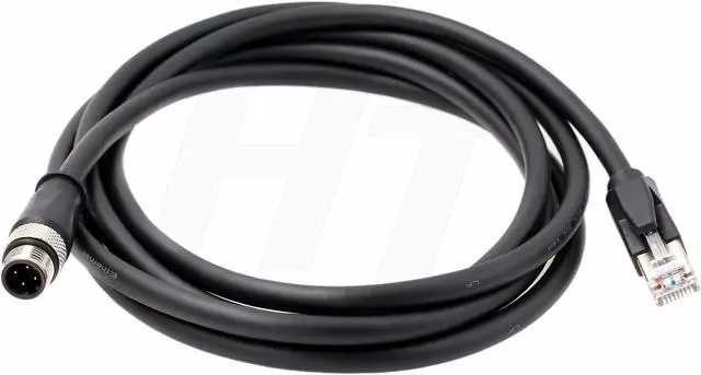 Main image of HangTon Sensor Ethernet Cable for Keyence SR2000 Barcode Reader Industrial Automation Fieldbus, M12 D-Code 4 Pin to RJ45 Cat6 Network 5M