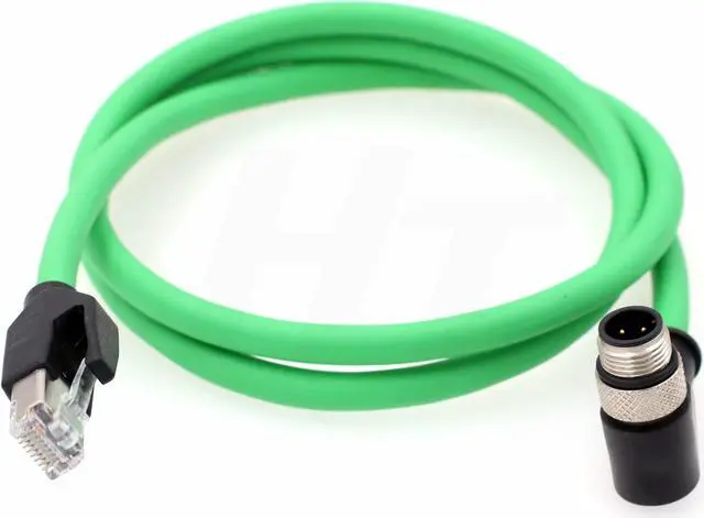 Alt view image 5 of 5 - HangTon Ethernet Cable for Keyence IV2 Vision Sensor Camera Network Profinet Fieldbus EtherCAT PLC, M12 4 Pin D-Code Male Right Angle to RJ45 Shielded CAT5e 3m