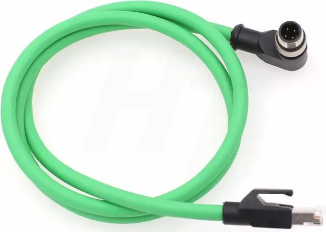 Alt view image 2 of 5 - HangTon Ethernet Cable for Keyence IV2 Vision Sensor Camera Network Profinet Fieldbus EtherCAT PLC, M12 4 Pin D-Code Male Right Angle to RJ45 Shielded CAT5e 3m