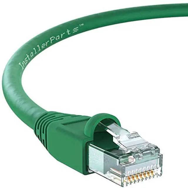 Main image of InstallerParts Ethernet Cable CAT6A Cable UTP Booted 25 FT - Green - Professional Series - 10Gigabit/Sec Network/High Speed Internet Cable, 550MHZ