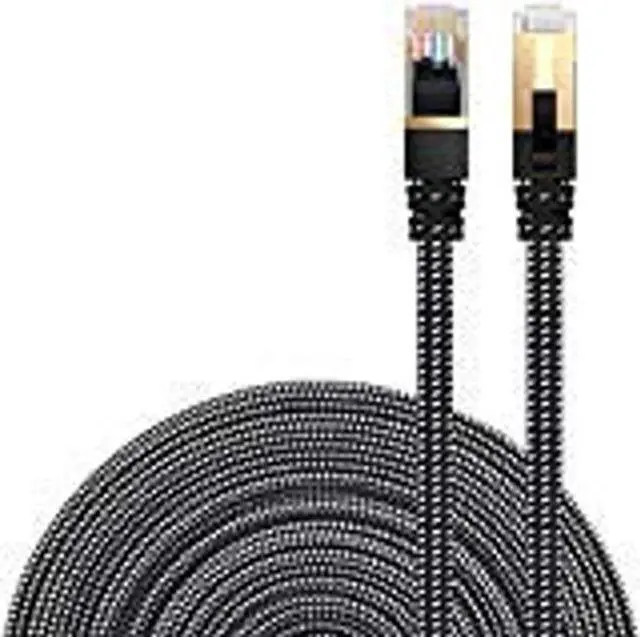 Main image of DanYee Cat 8 Ethernet Cable, Nylon Braided 33ft CAT8 High Speed Professional Gold Plated Plug STP Wires CAT 8 RJ45 Ethernet Cable 3ft 10ft 16ft 26ft 33ft 50ft 66ft 100ft(Black 33ft)