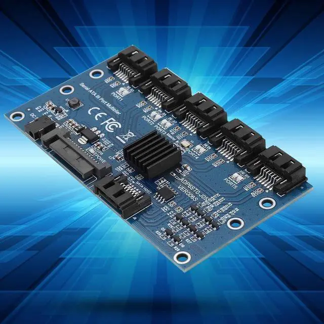 Alt view image 2 of 5 - Kafuty-1 SATA3.0 1 to 5 Adapter Converter Motherboard, Hard Disk Riser Card, Multiplier SATA3.0 Expansion Card, with USB DC Power Cable, 6-Port 6.0Gbps SATA III Interface, for Win7 Win8 Win XP, etc
