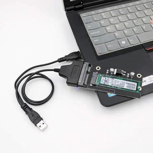 Alt view image 4 of 4 - Mustpoint 20+6 Pin SSD to SATA 2.5 or USB Adapter with USB 2.0 Cable for Thinkpad Lenovo X1 Carbon
