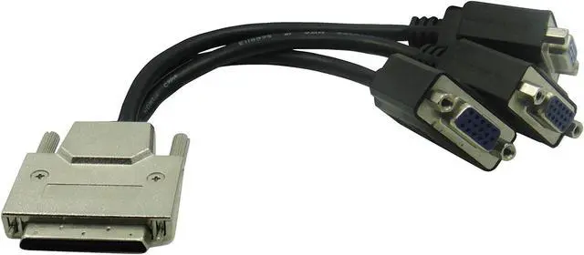 Alt view image 2 of 5 - Seenoo VHDCI Breakout Cable&Adapter-VHDCI(SCSI 68Pin) M to 3-Port VGA Female Splitter Breakout Cable for NVIDIA and VisionTek Graphics Cards