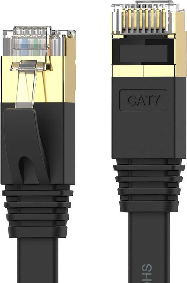 Main image of Cat 7 Ethernet Cable 100 ft High Speed 10Gbps 600MHz, Shielded Long Ethernet Cord, LAN Cable with RJ45, Flat Internet Network Patch Cord, Fast LAN Wire for Gaming, PS5/4/3, Xbox, Modem, Router