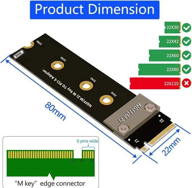 Alt view image 5 of 5 - BQZYX+ M Key Extension M.2 NGFF Key M to PCIe 3.0 4X Extension Cable m.2 Key m to pci-e 4X (90°Right Angle PCI-E Slot)