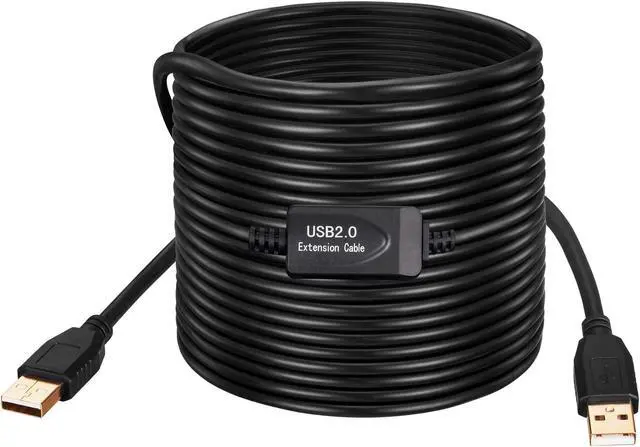 Alt view image 2 of 5 - Tan QY USB A to A Male Cable 50Ft, Double End USB Cord with Gold-Plated Connector for Hard Drive Enclosures, Printers, Modems, Cameras(15M/50Ft)