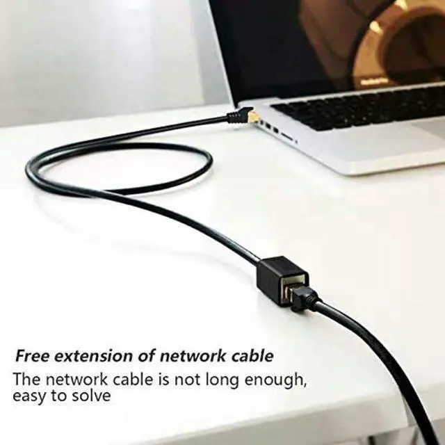 Alt view image 5 of 5 - Ethernet Extension Cable 50 ft,Yeung Qee Shielded Network Cat7 Ethernet Extender Cable Adapter RJ45 Cords Shielded Male to Female Connector (50FT/15M)