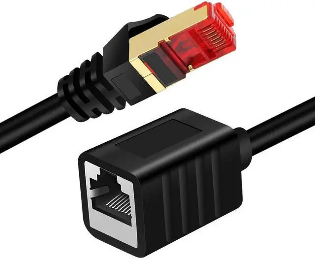 Alt view image 2 of 5 - Ethernet Extension Cable 65 ft,Yeung Qee Shielded Network Cat7 Ethernet Extender Cable Adapter RJ45 Cords Shielded Male to Female Connector (65FT/20M)