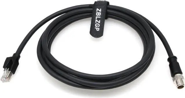 Alt view image 2 of 5 - ZBLZGP M12 X-Code 8 Pin to RJ45 Ethernet Cable for Cognex Industrial Cameras,Shielded High Flexible Waterproof Network Cable (2M)