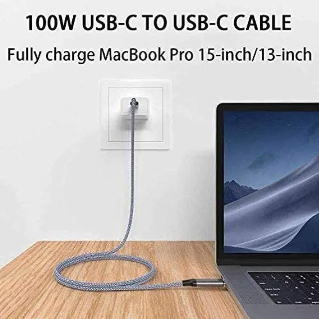 Alt view image 4 of 5 - 20FT Long USB C to USB C Fast Charging Cable, [100W/5A] Type C Cord Compatible with MacBook Pro/Air,iPad Pro/Air,Samsung Galaxy S21 S20 Note 20 10,OnePlus 9 Pro,Switch,Moto G9 Plus, Aspire 5,HP,Laptop