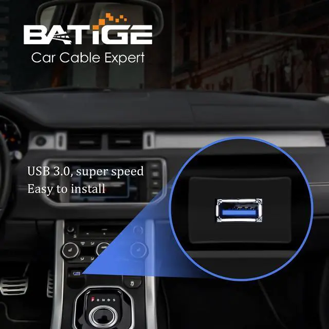 Alt view image 2 of 5 - BATIGE 5 Pack Square Single Port USB 3.0 Car Mount Flush Cable USB 3.0 Panel Flush Mount Extension Cable Waterproof for Car Truck Boat Motorcycle Dashboard 3ft