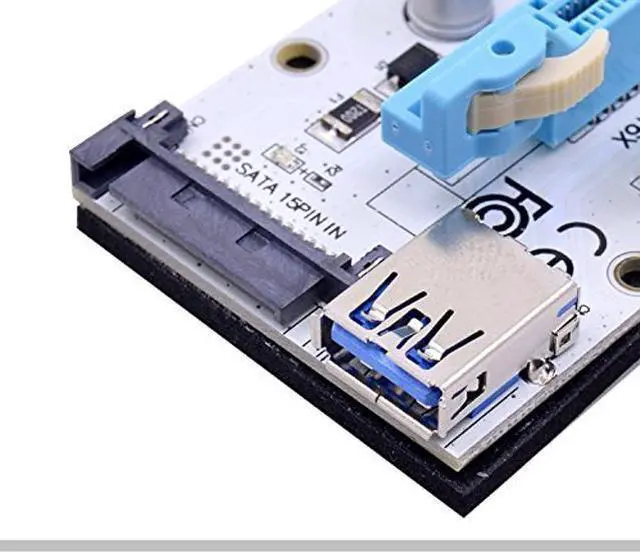 Alt view image 4 of 5 - CFIKTE VER 008S PCI-E Express Cable 1X to 16X Graphics Extension Ethereum ETH Mining Powered Riser Adapter Card, 60cm USB 3.0 Cable, 4 Solid Capacitors,15pin Male to 6pin Power Slot Connector